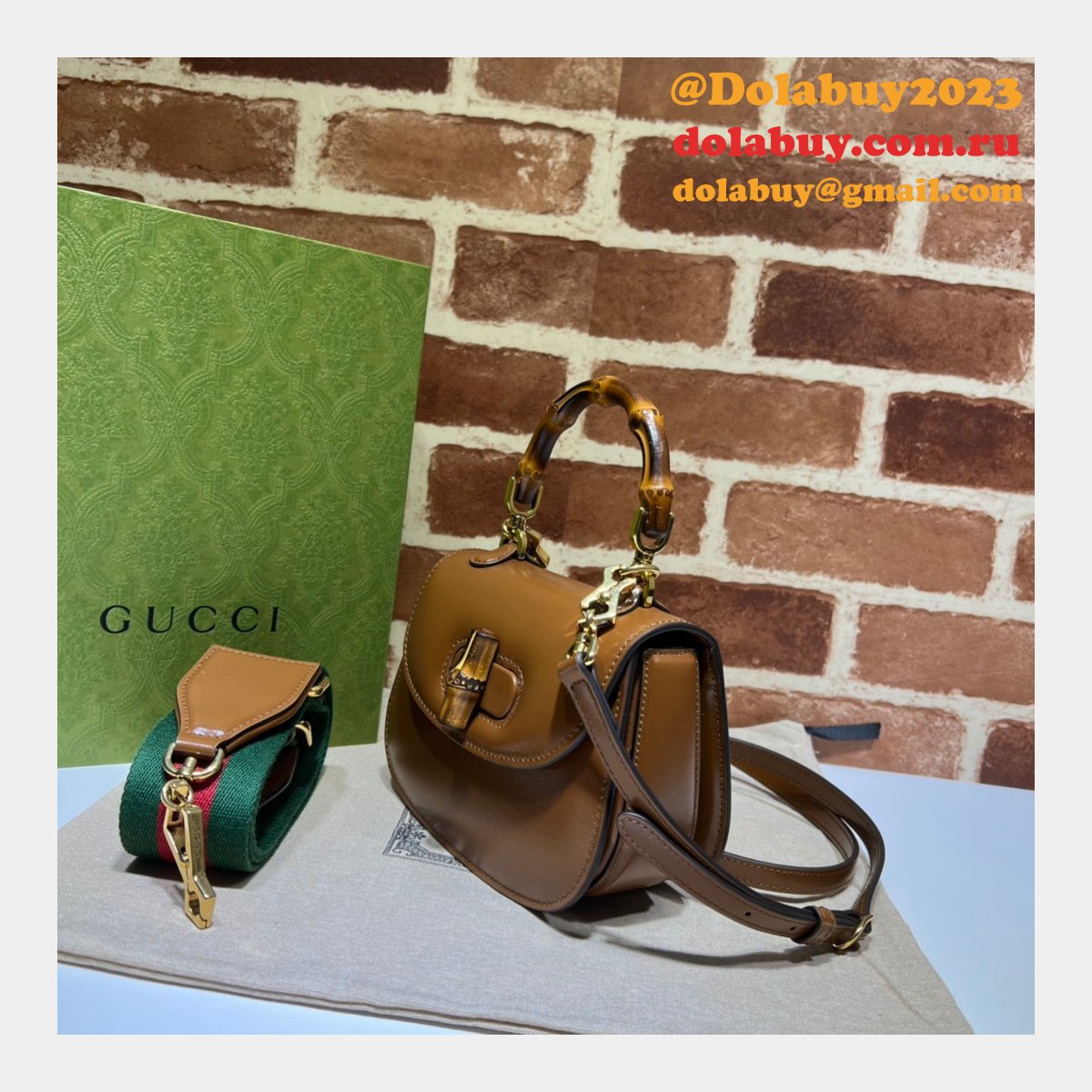 1:1 replica G*u*i fashion 686864 mini top handle bag with bamboo