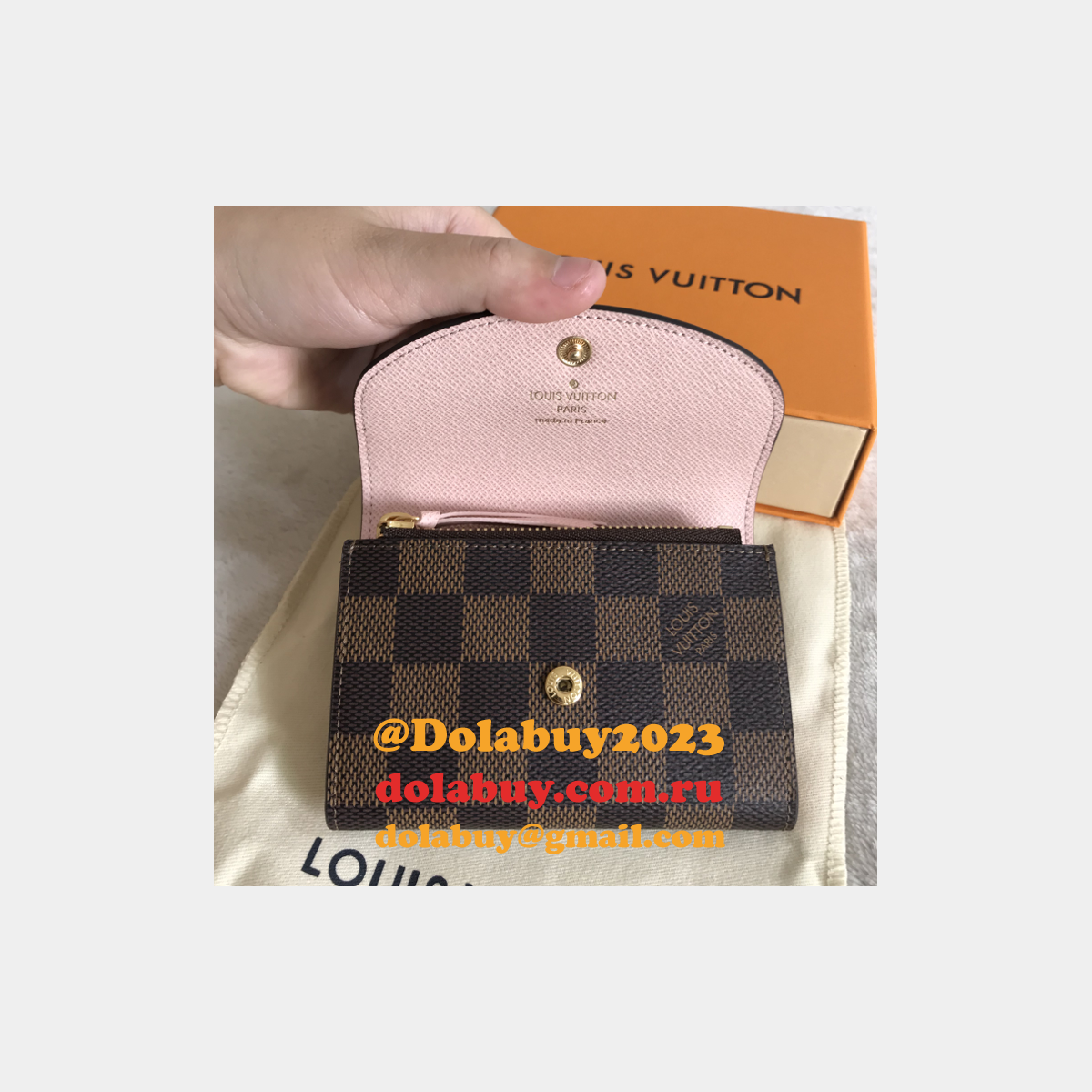 Replica LV N64423 Damier Canvas & Leather Rosalie Coin Purse