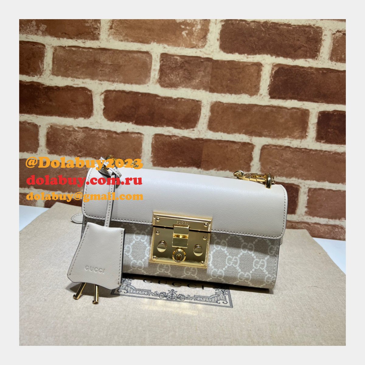 quality G*u*i replica padlock chain 735103 shoulder bag