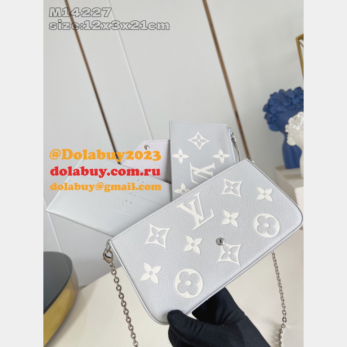 Louis Vuitton M14227 Félicie Pochette Monogram Empreinte Leather 1:1 Mirror Bag