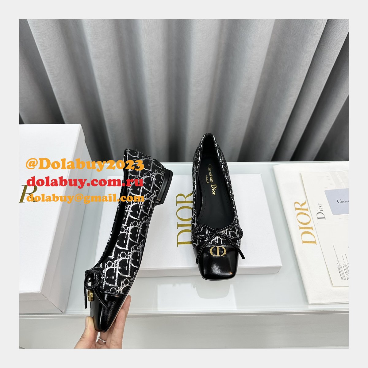 Duplicate DIOR D-Doll  BALLET FLAT Designer