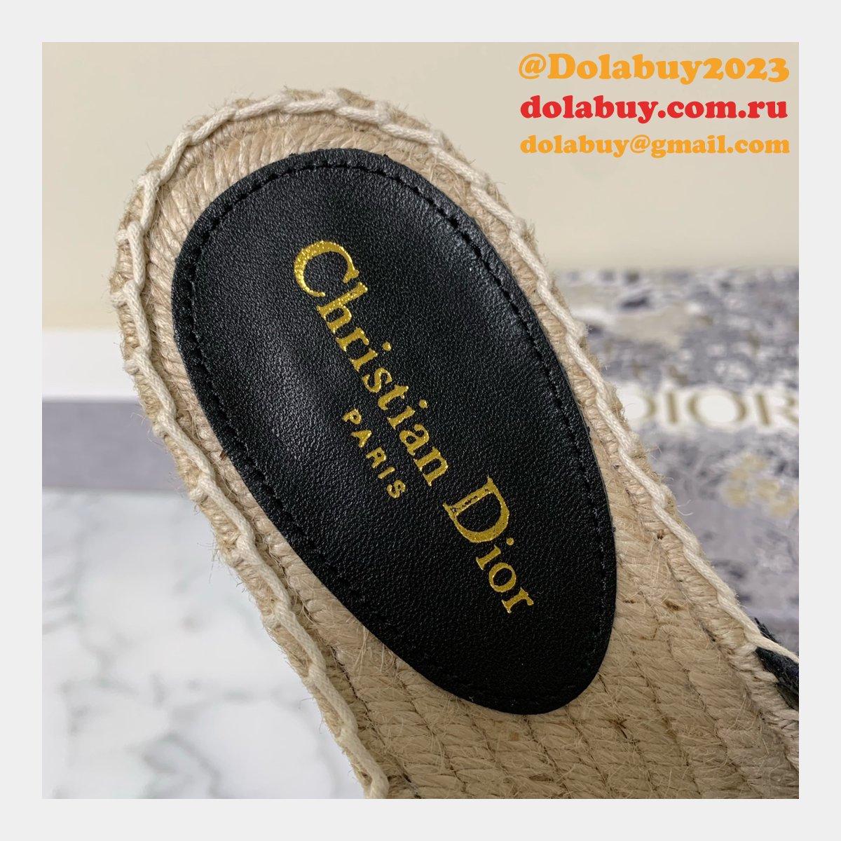 Best Quality 1:1 Mirror Dior Embroidered Fisherman Shoes