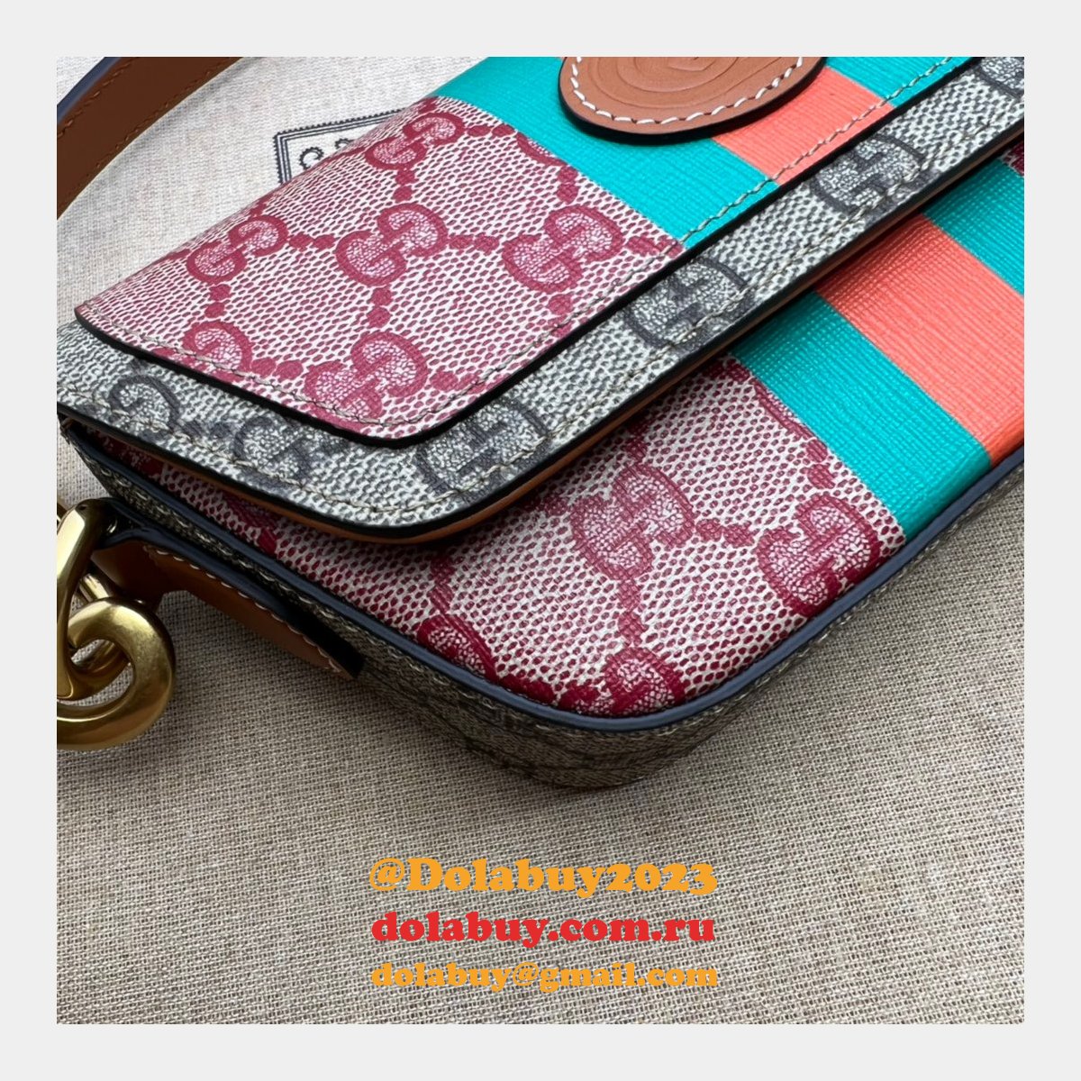 perfect G*u*i 723762 gg top handle replica web bag