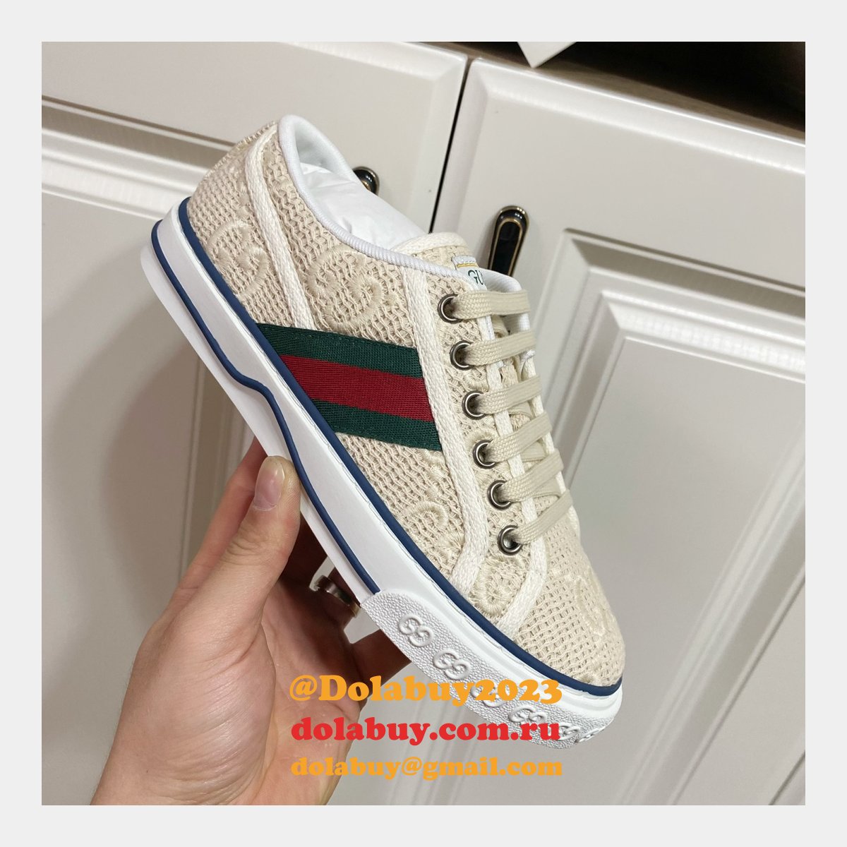 buy inspired replica G*u*i canvas designer shoes