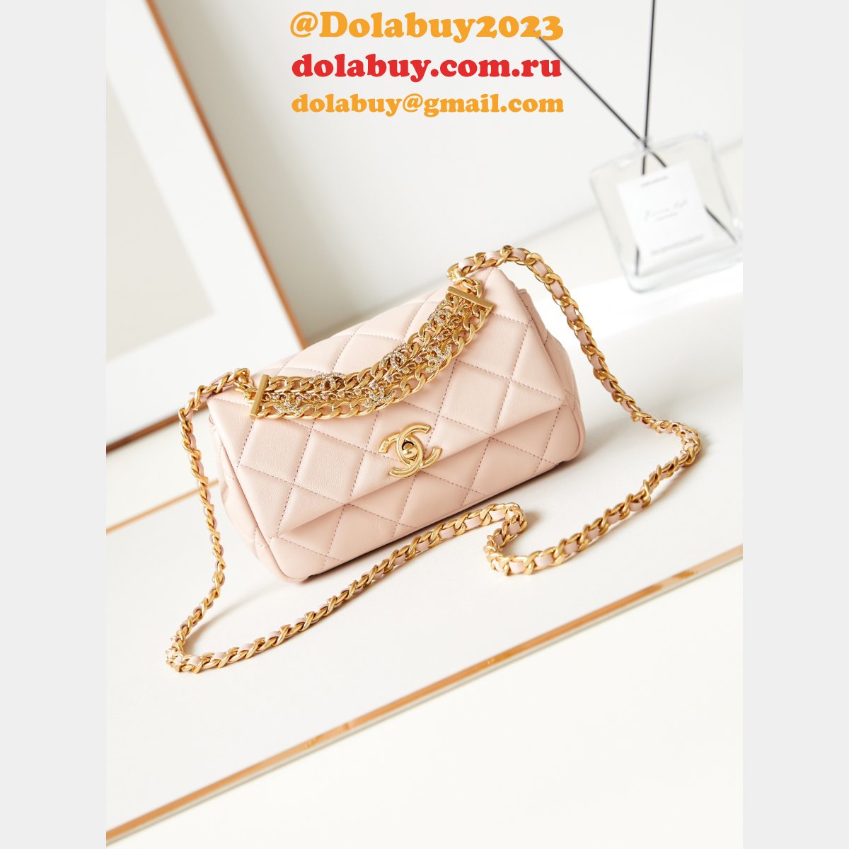 UK Copy 1:1 Mirror Matelasse Chain Handle Flap AS4595 Bag