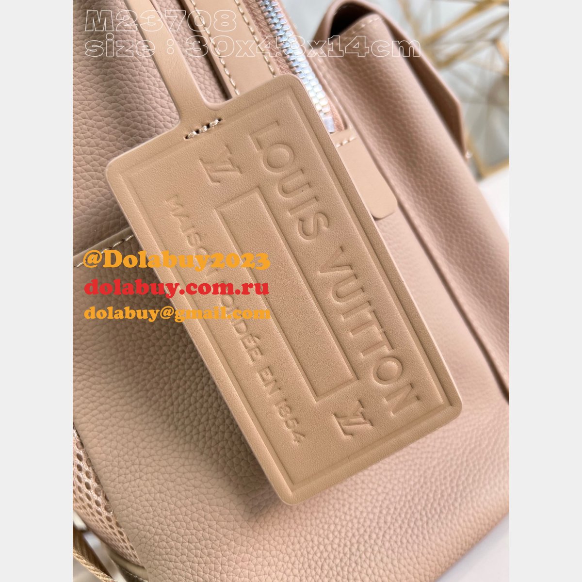 Takeoff Backpacks LV Aerogram Men Fake M23708 Louis Vuitton Sable Beige Bag