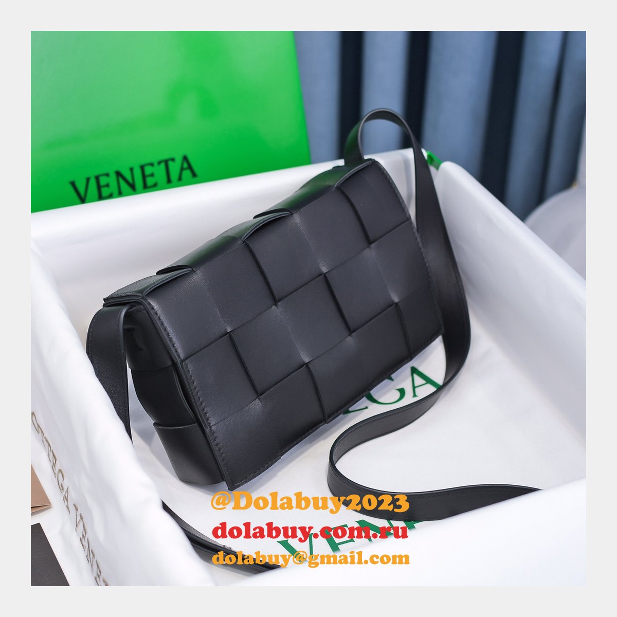 Top Quality Bottega Veneta Cassette Lambskin Crossbody Bag