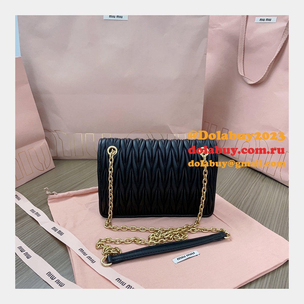 Copy High Quality 5BP065 Replica Miu Miu Matelasse Bags