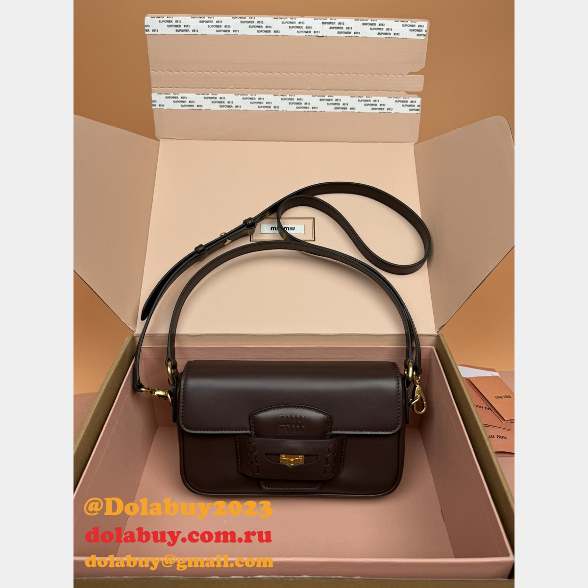 Top Quality MIU MIU 5BD270 Penny Leather Bag