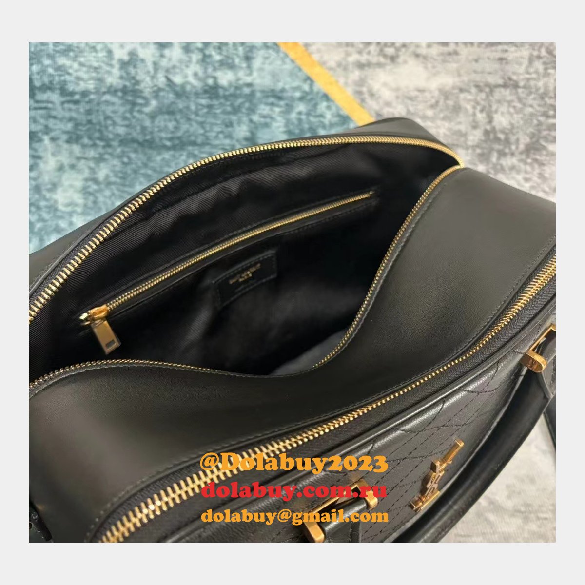 Designer Saint Laurent Replicas Lyia Zip Duffle Black 766785 Bag