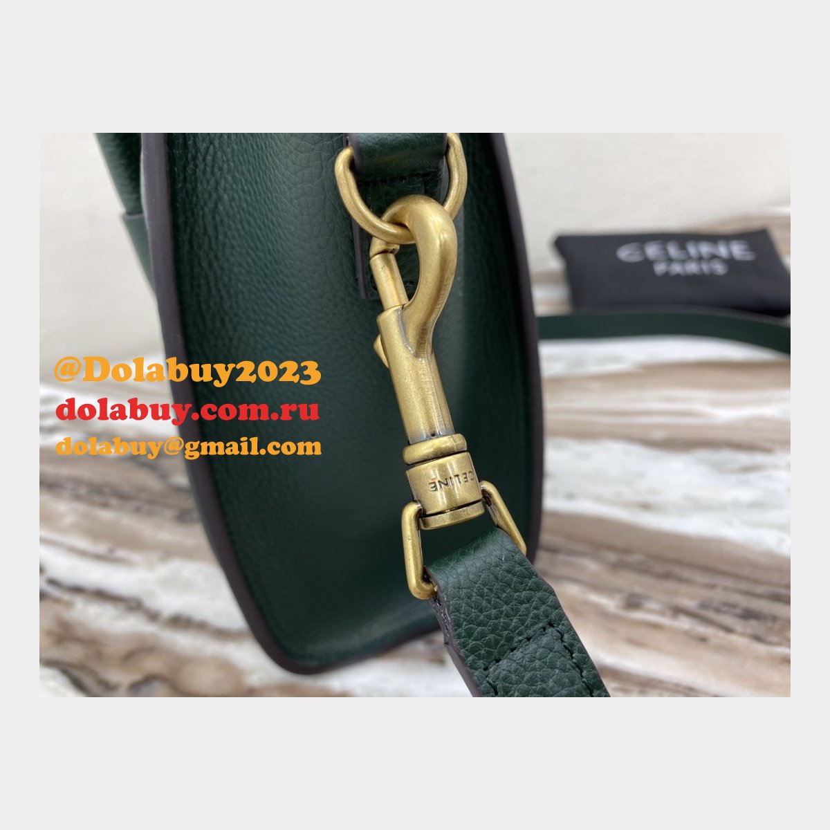 Celine Army Green Luggage Nano shopper 168243 Handbag