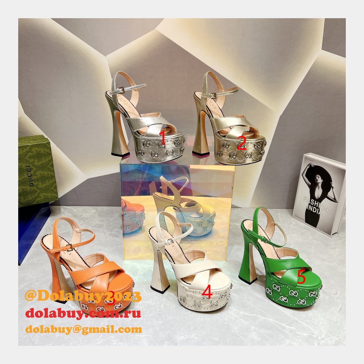 high quality replicas G*u*i 1:1 mirror sandals high heels shoes