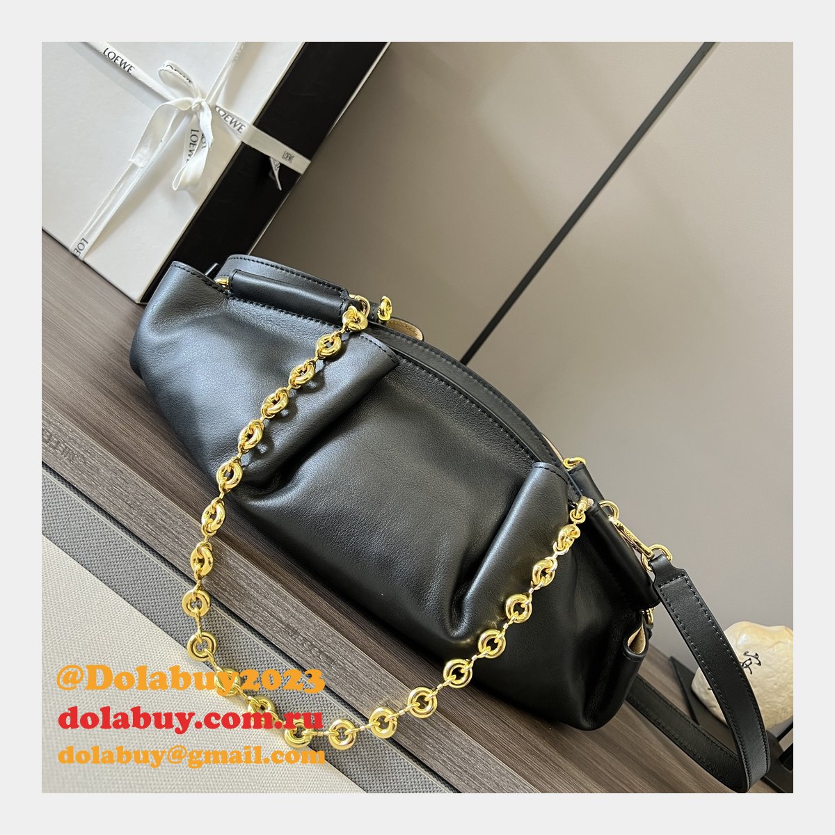 Luxury loewe Paseo small Nappa leather women bag