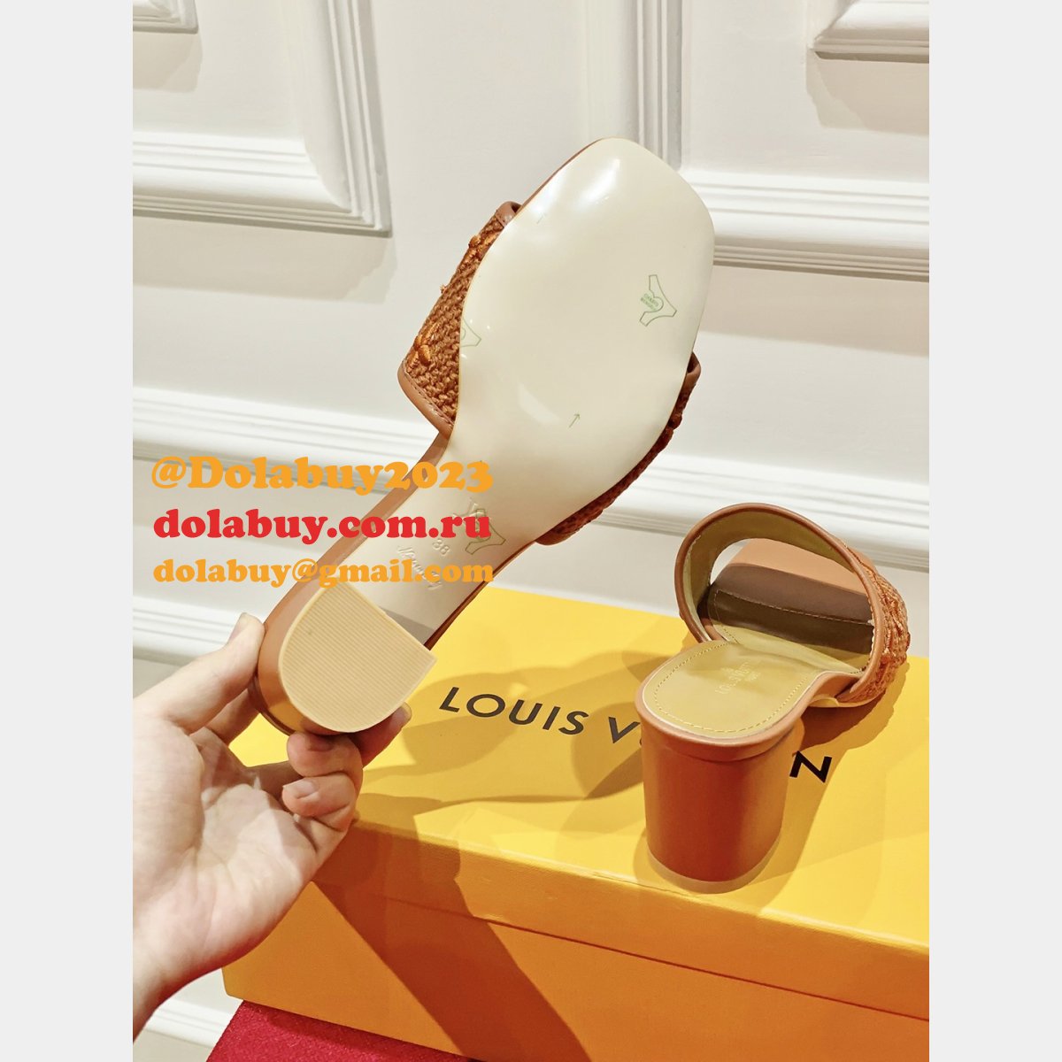 FAKE LOUIS VUITTONS Neo Revival Flat Mule Shoes