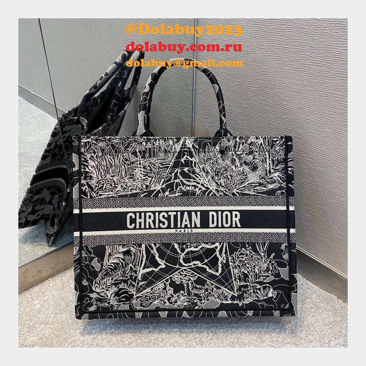Fake Dior CD Book Tote 41.5CM Bag