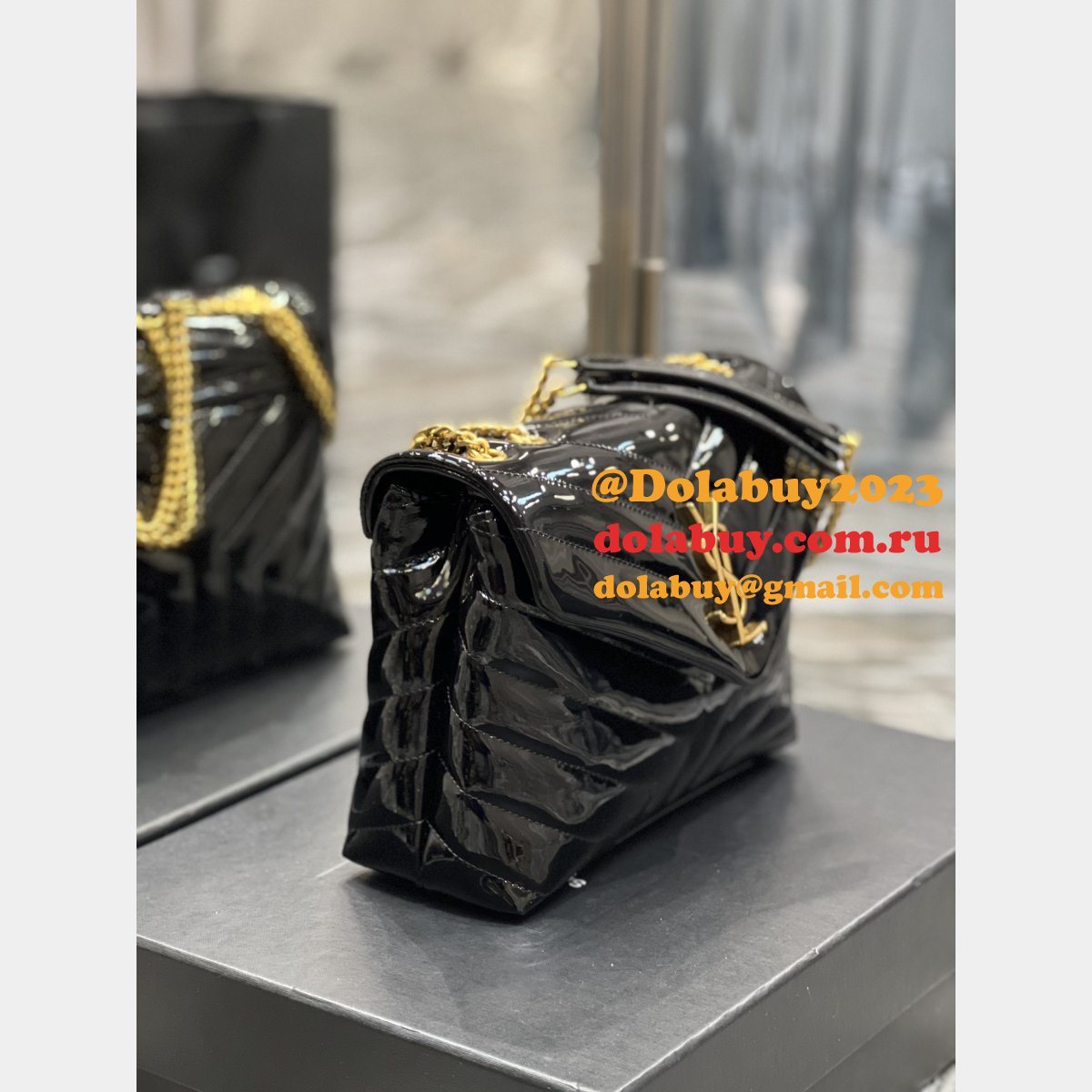 Designer Fake YSL Loulou 494699/467072 Black Handbags Online