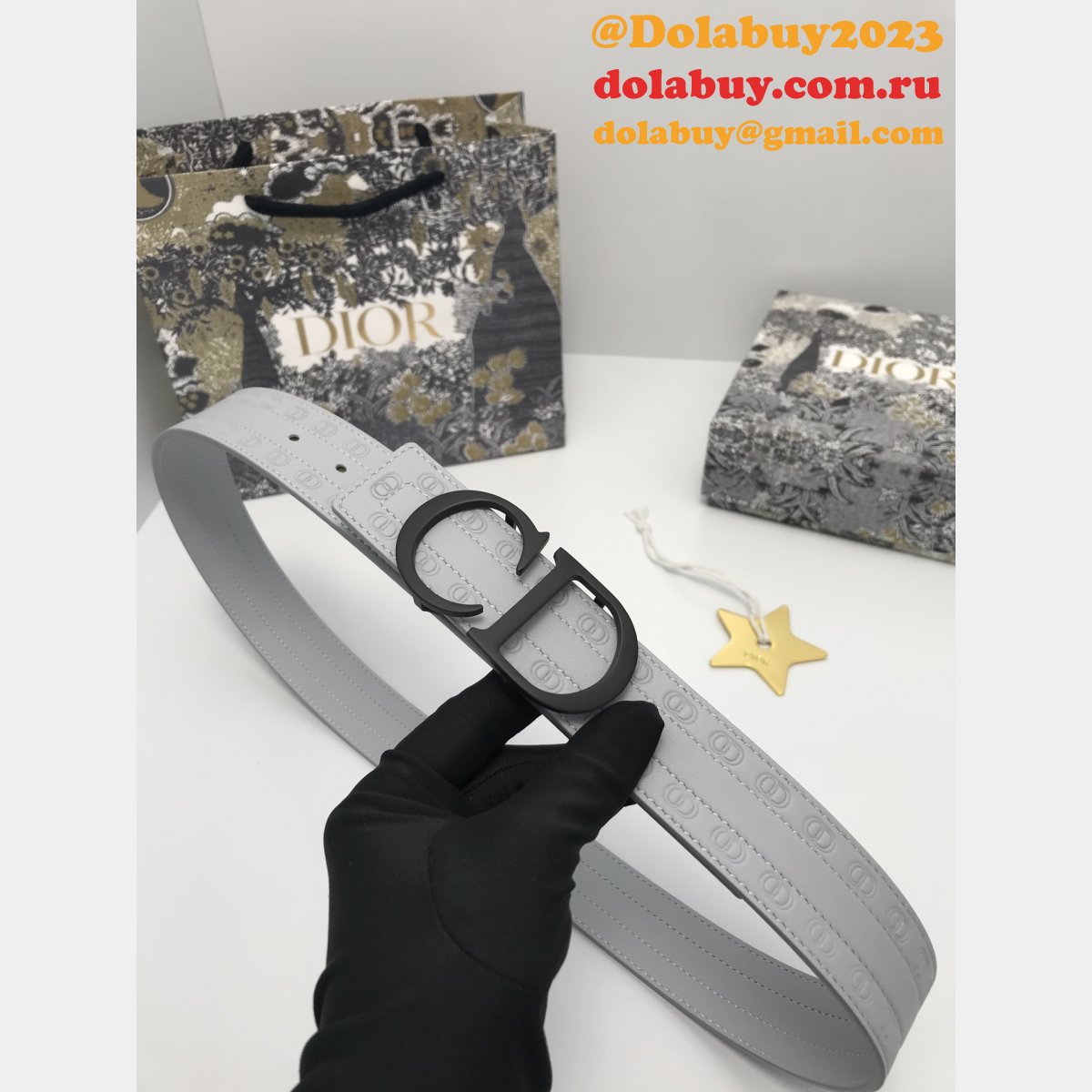 Top Quality CHRISTIAN DIOR 35MM 7 Star BELT