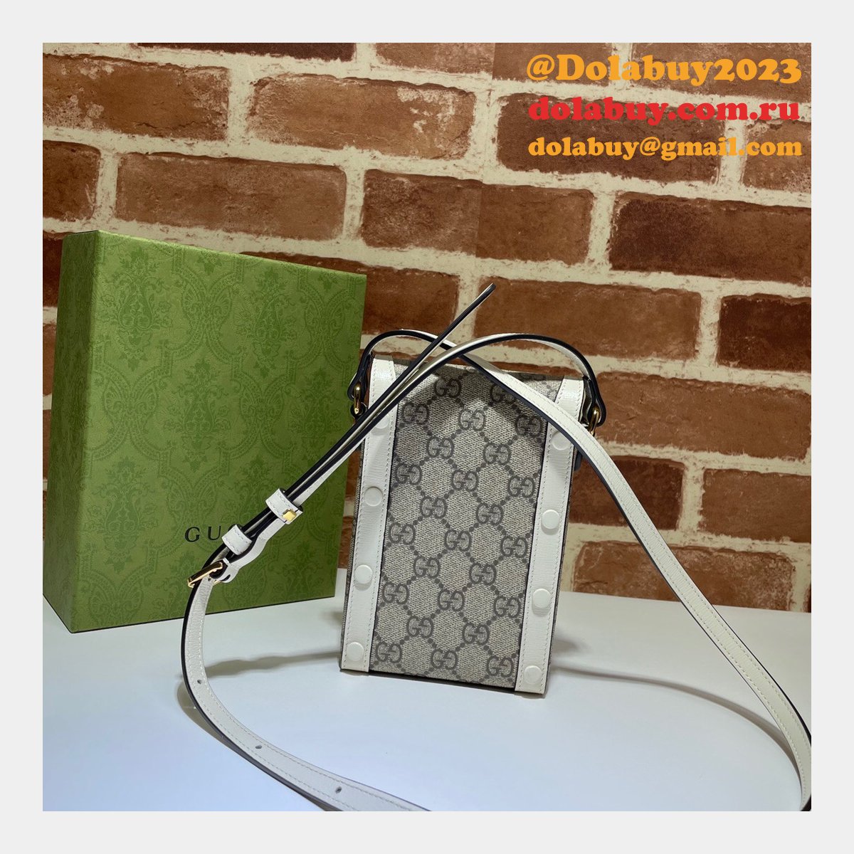 white replica G*u*i horsebit 1955 mini top quality 625615 bag