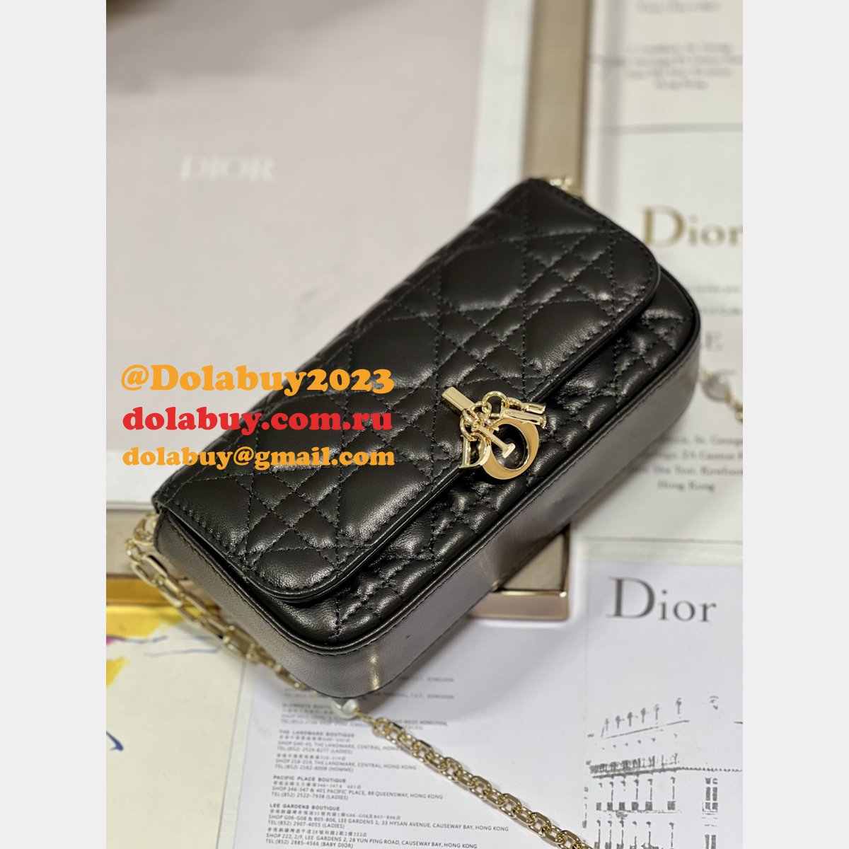Cheap Lady Replica Designer Christian Dior Phone Pouch 0977 Bag