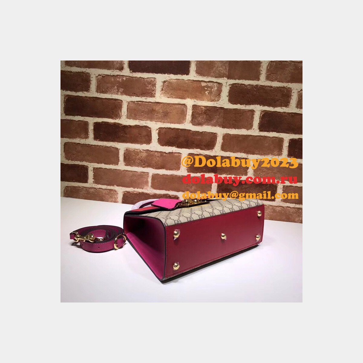 G*u*i replica 453188 gg supreme padlock small top handle bag