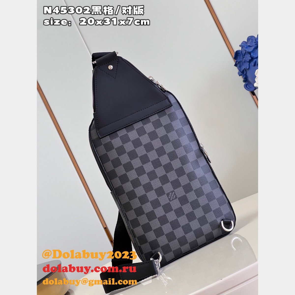 Louis Vuittons Wholesale N45302 Avenue Slingbag Damier Graphite Bag