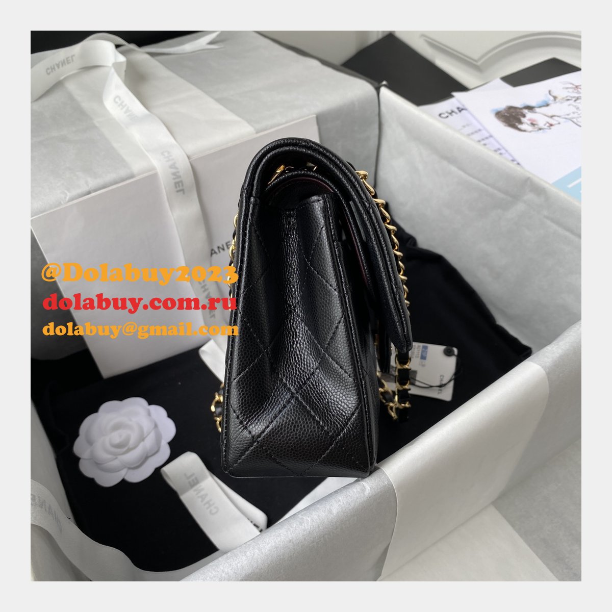 7 Star CC Small Flap Caviar Leather CF 23cm Bag