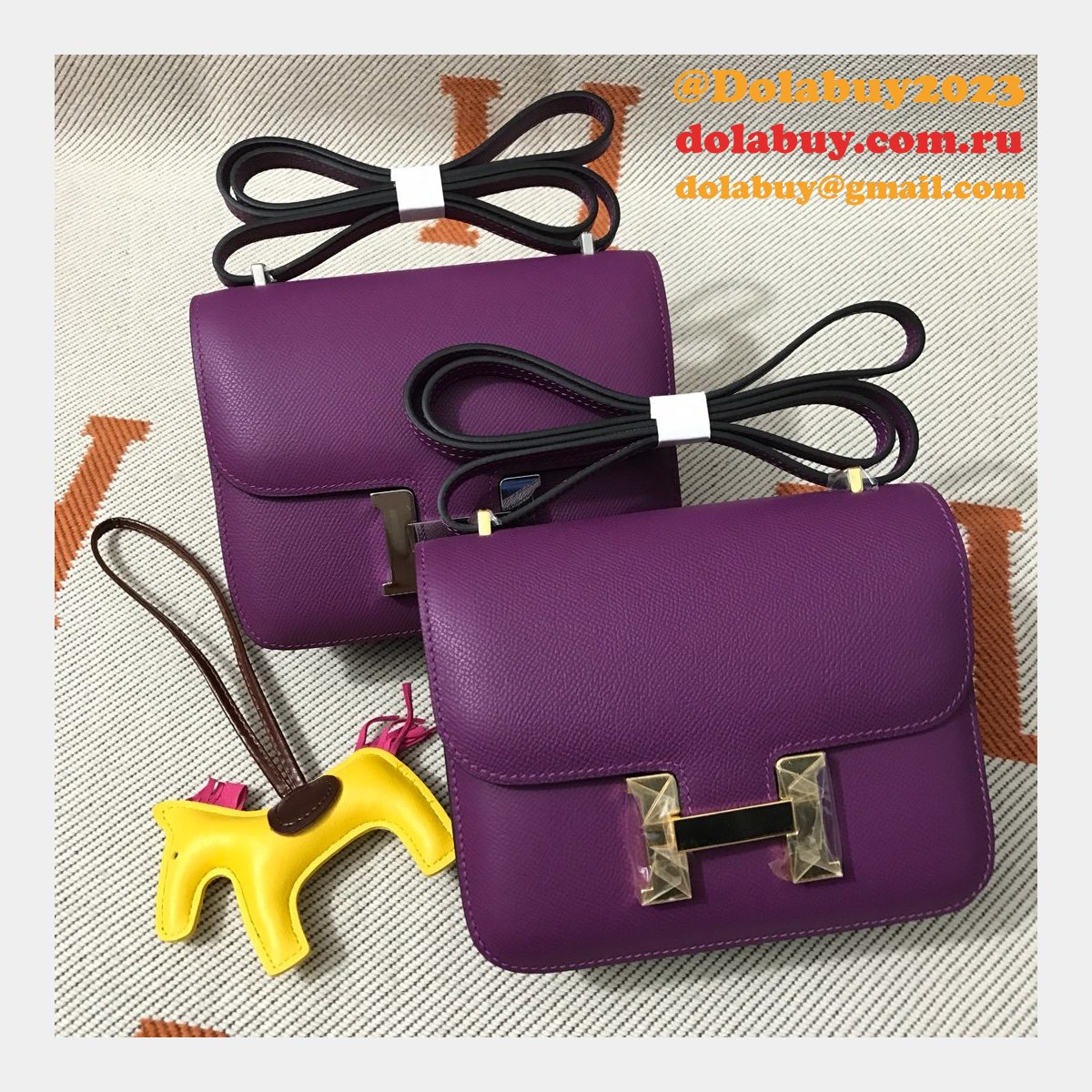 Hermes Constance Bag 18cm Epsom Leather Purple