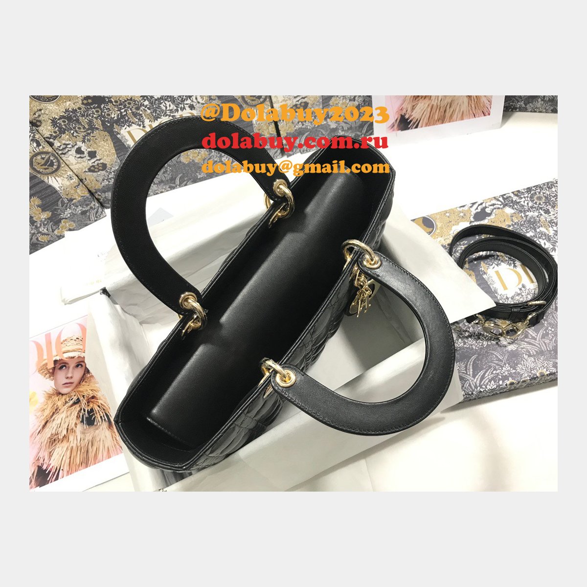 Inspired Duplicate dior lady lambskin 32CM HANDBAG