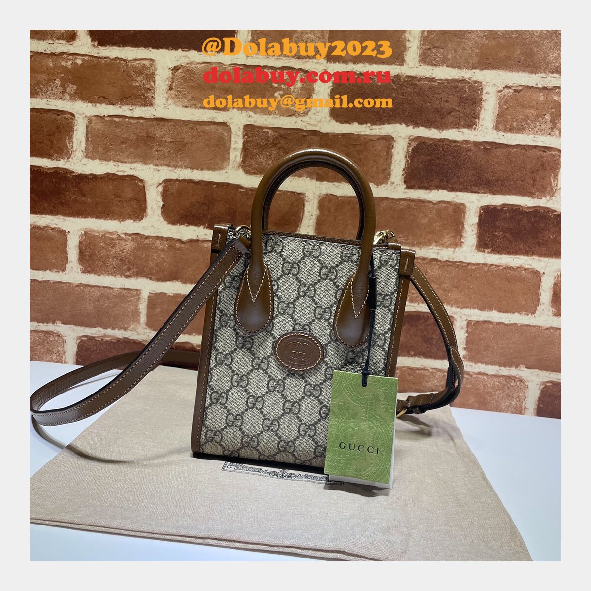 shop now G*u*i replica mini tote bag with interlocking g 671623 gg supreme