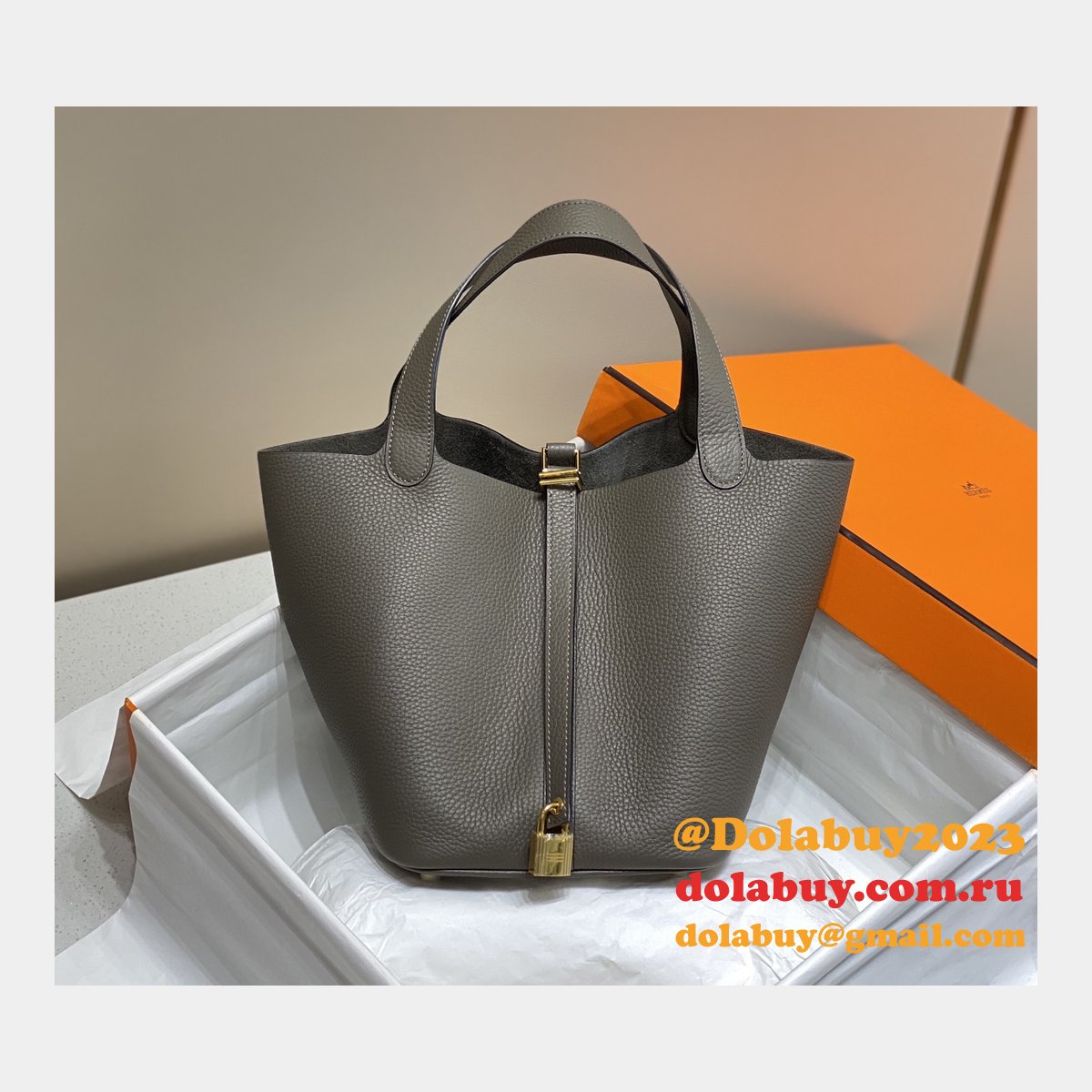 Luxury 7 Star Replica Designer Hermes Picotin 18/22cm Gold Online