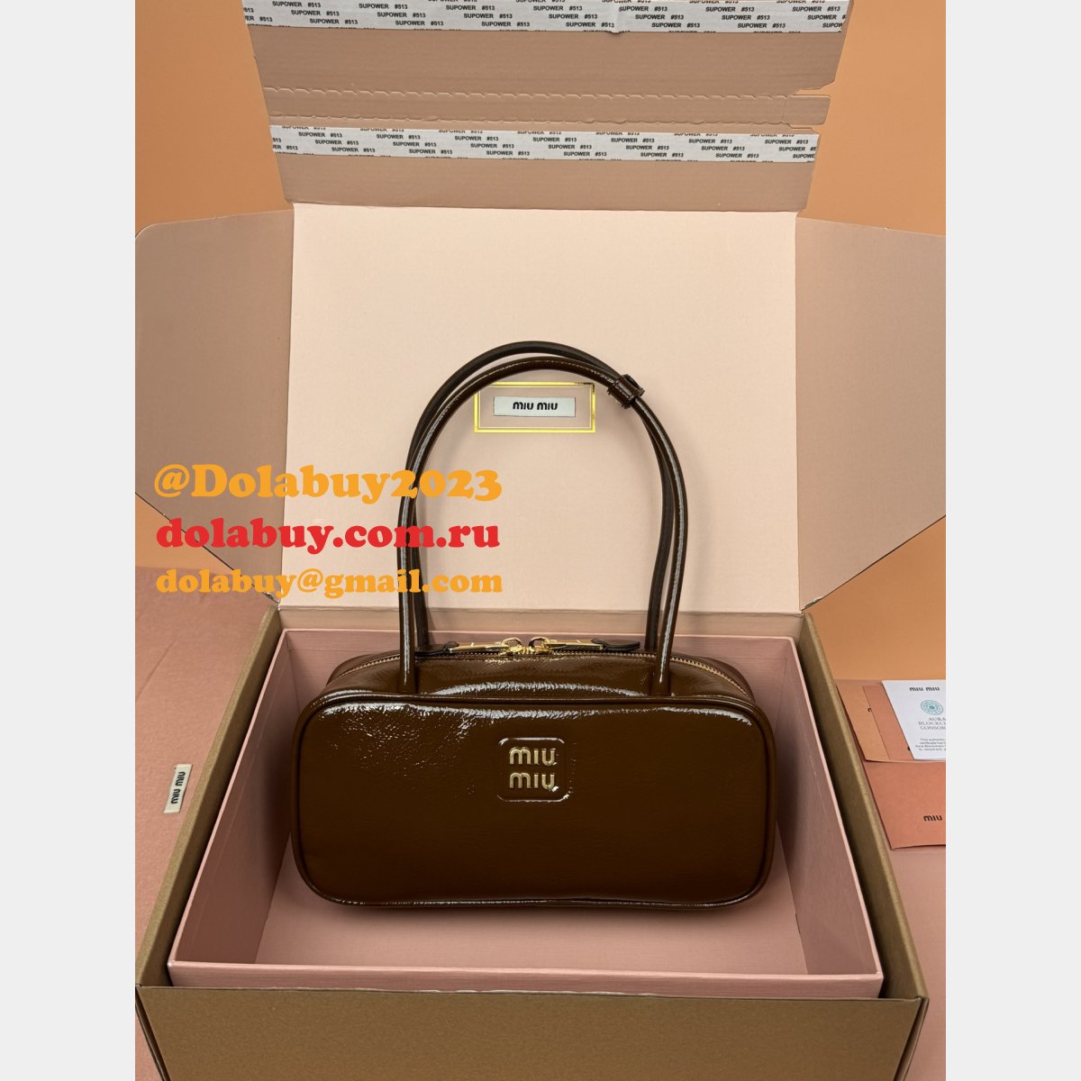 Top Quality MIU MIU Beau Patent Leather 5BB173 Bag