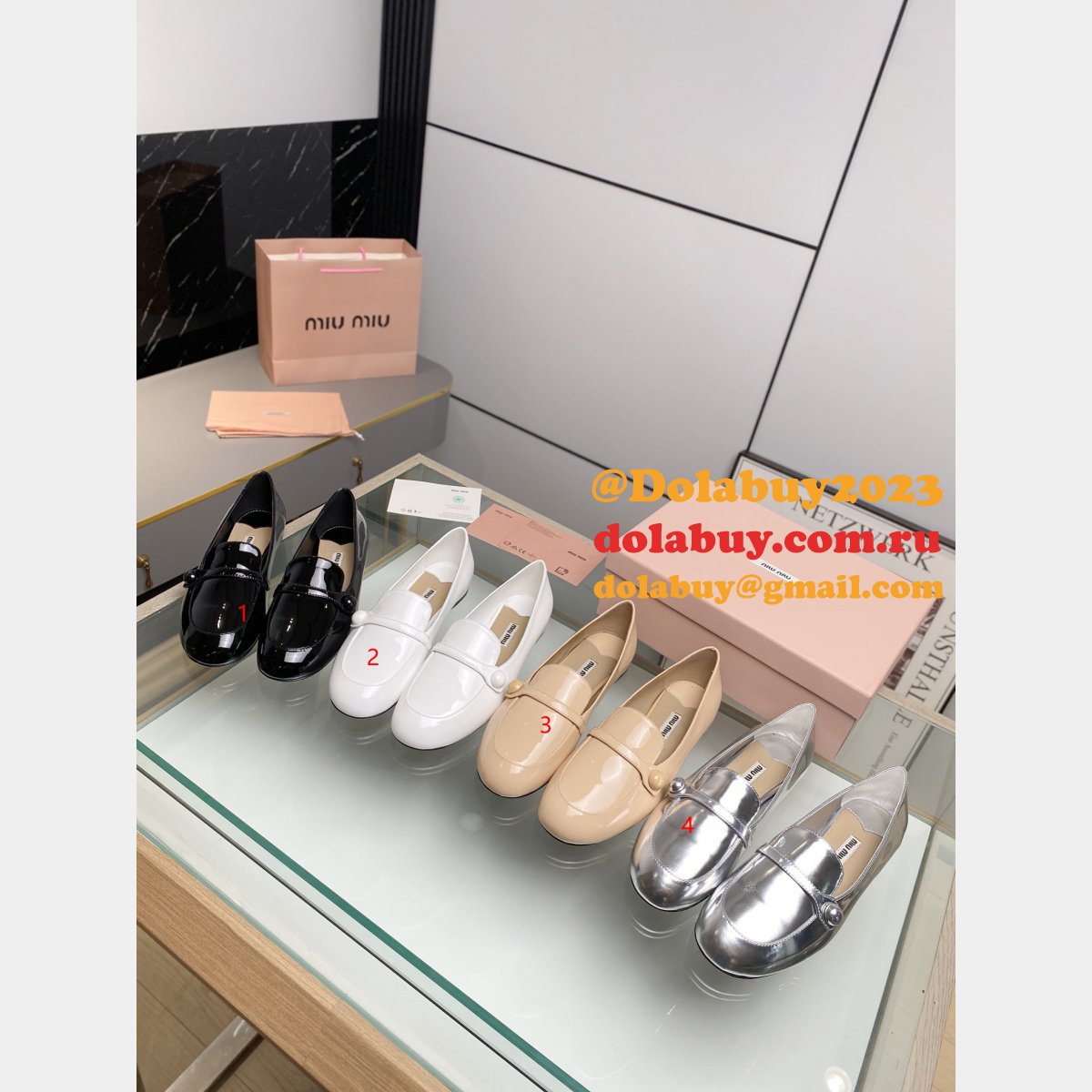 Duplicate Miu Miu Best Replica Ballet Flat Wholesale Shoes