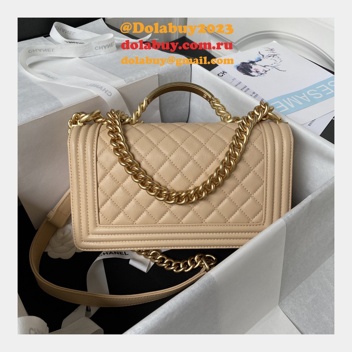 Boy High Quality A94804/A94805 Duplicate Flap 1:1 Copy From Original Bag