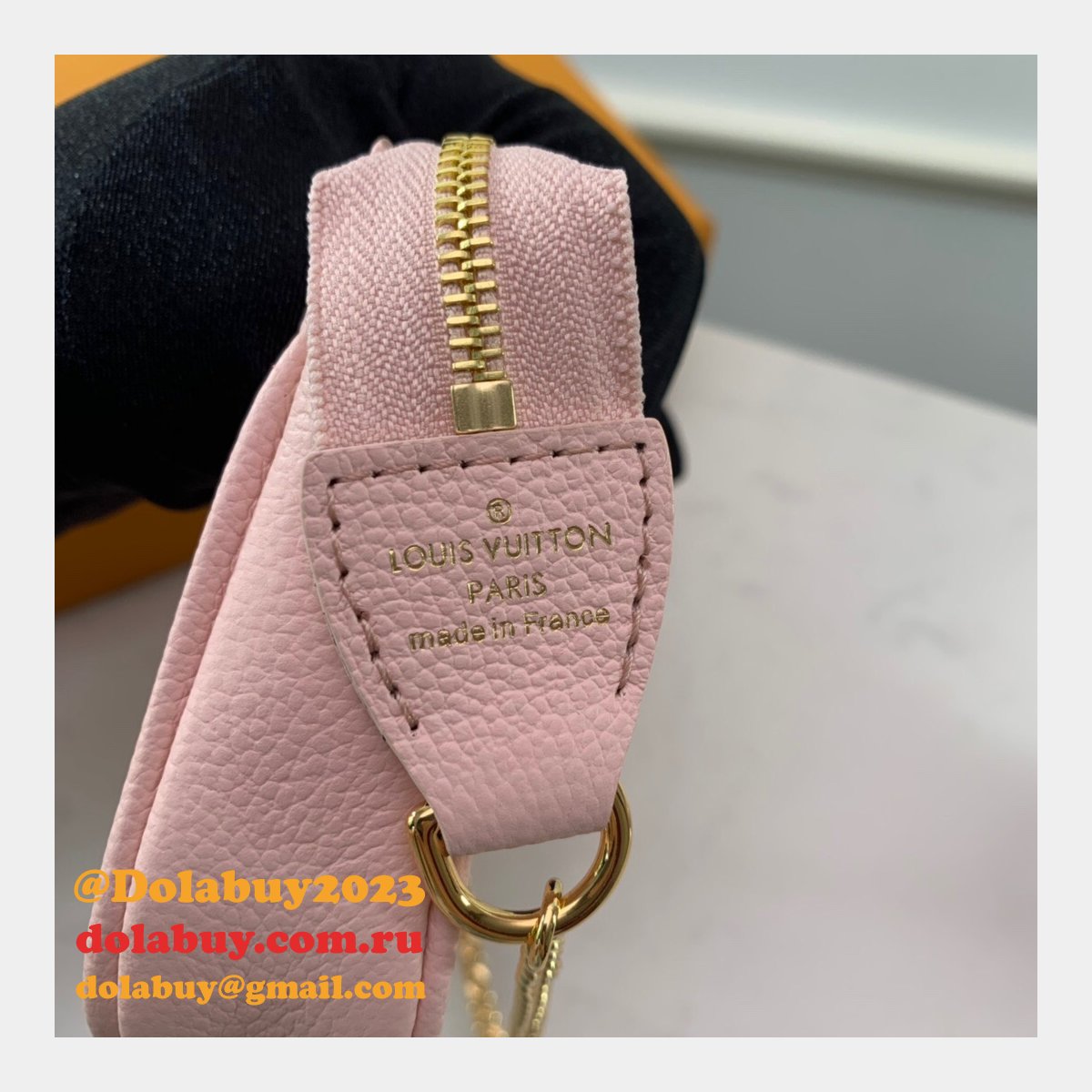 Louis Vuitton Wholesale Mini Pochette Accessoires Monogram Empreinte Leather M80501 Pink