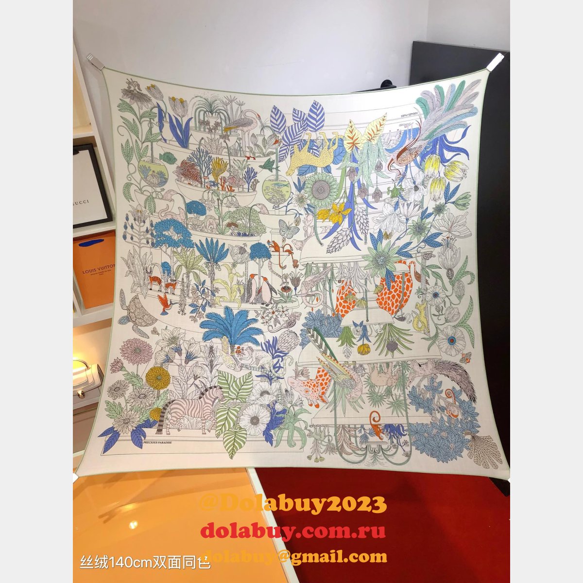 Top Quality Hermes Double-Sided Velvet Square Scarf