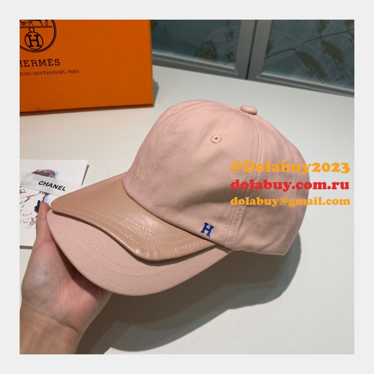 Hermes High Quality Canvas fabric Peaked cap