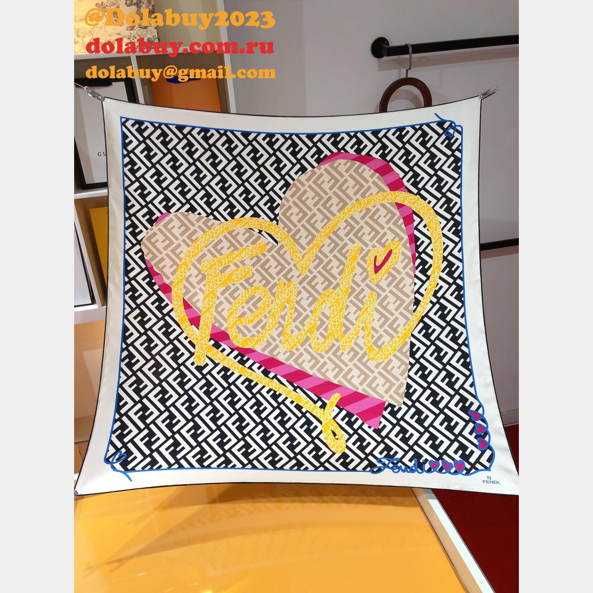 top quality F**di silk twill