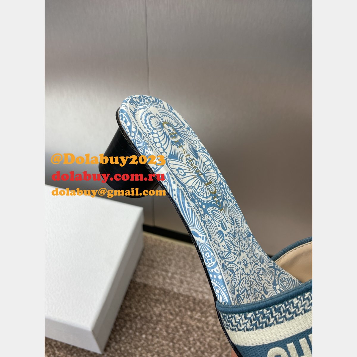 Wholesale 1:1 Mirror Dway Heeled Slide