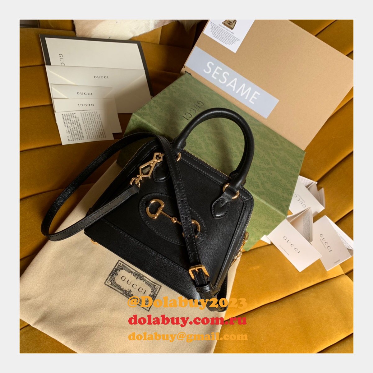 G*u*i top quality horsebit 1955 mini top handle 640716 black bag