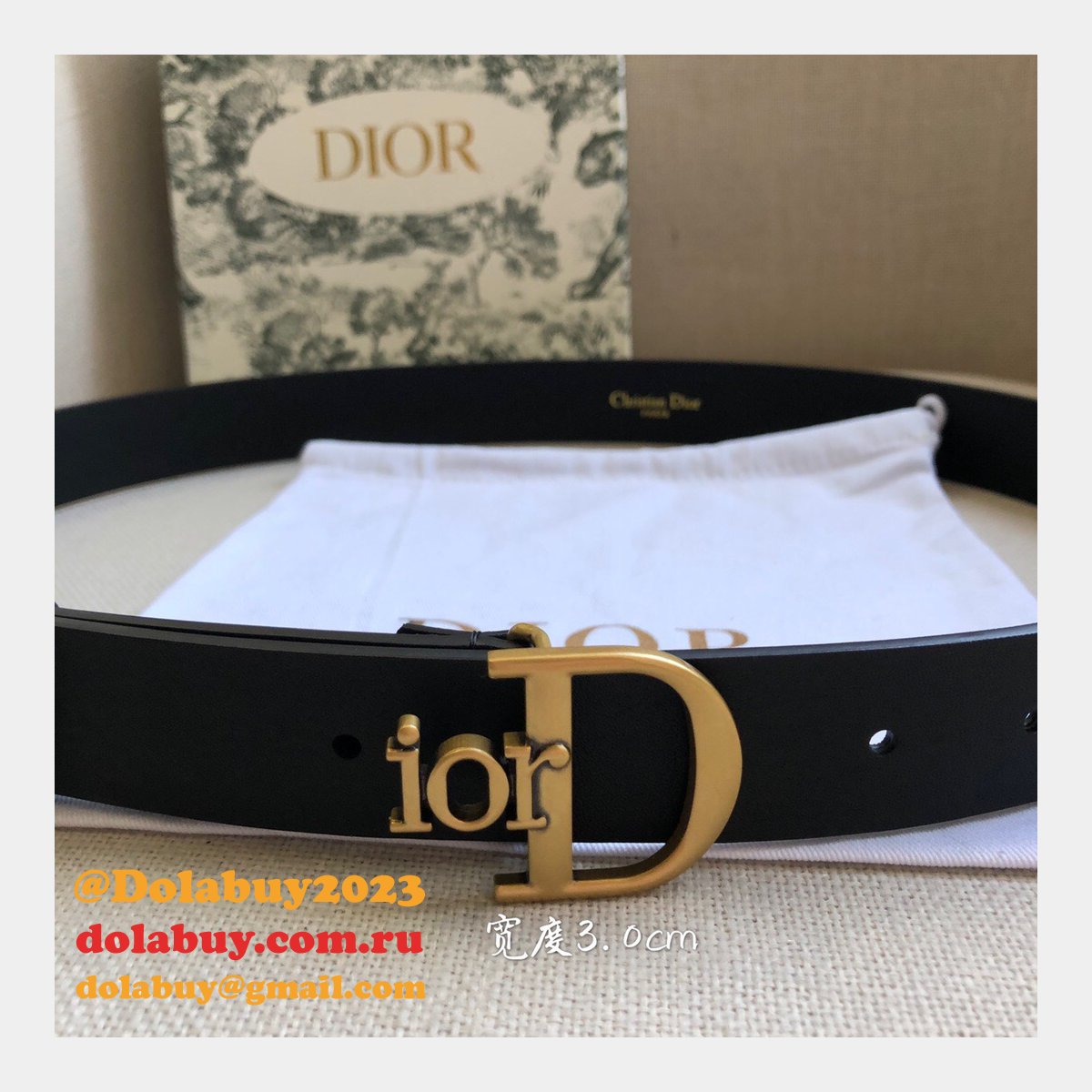 High Quality Christian Dior AAA Belts red/black/brown 30mm Cheap