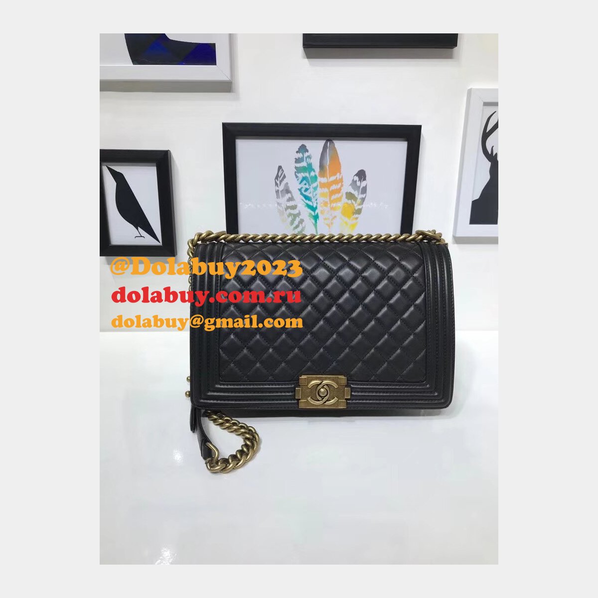 Fake CC Le Boy Cheap Mall High Quality Bags Lambskin 28cm