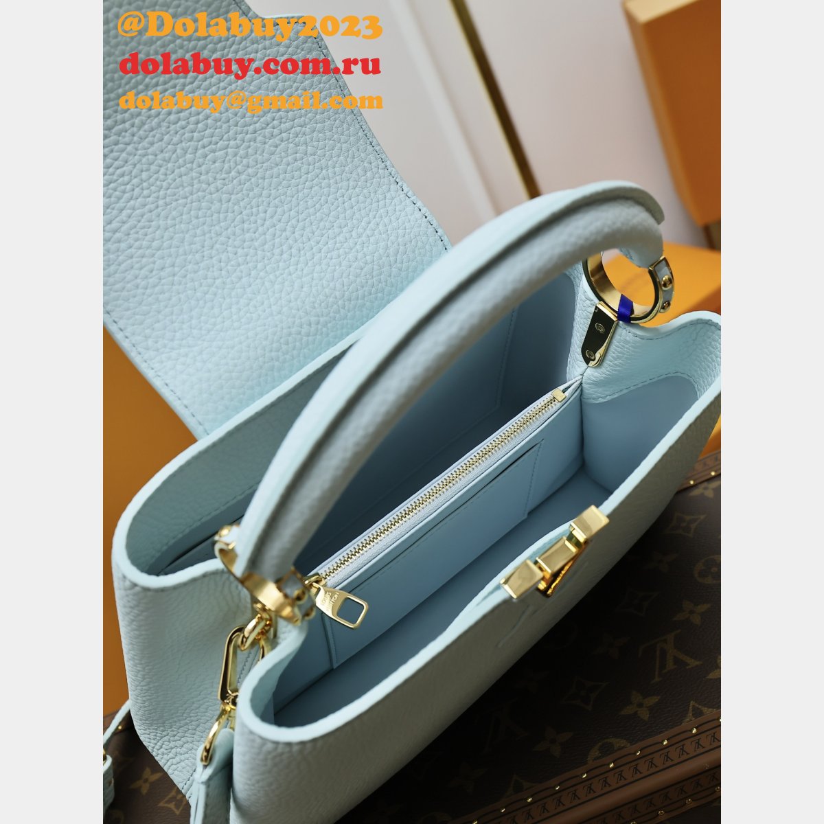 Luxury Designer Louis Vuitton Capucines BB M24728 Handbag