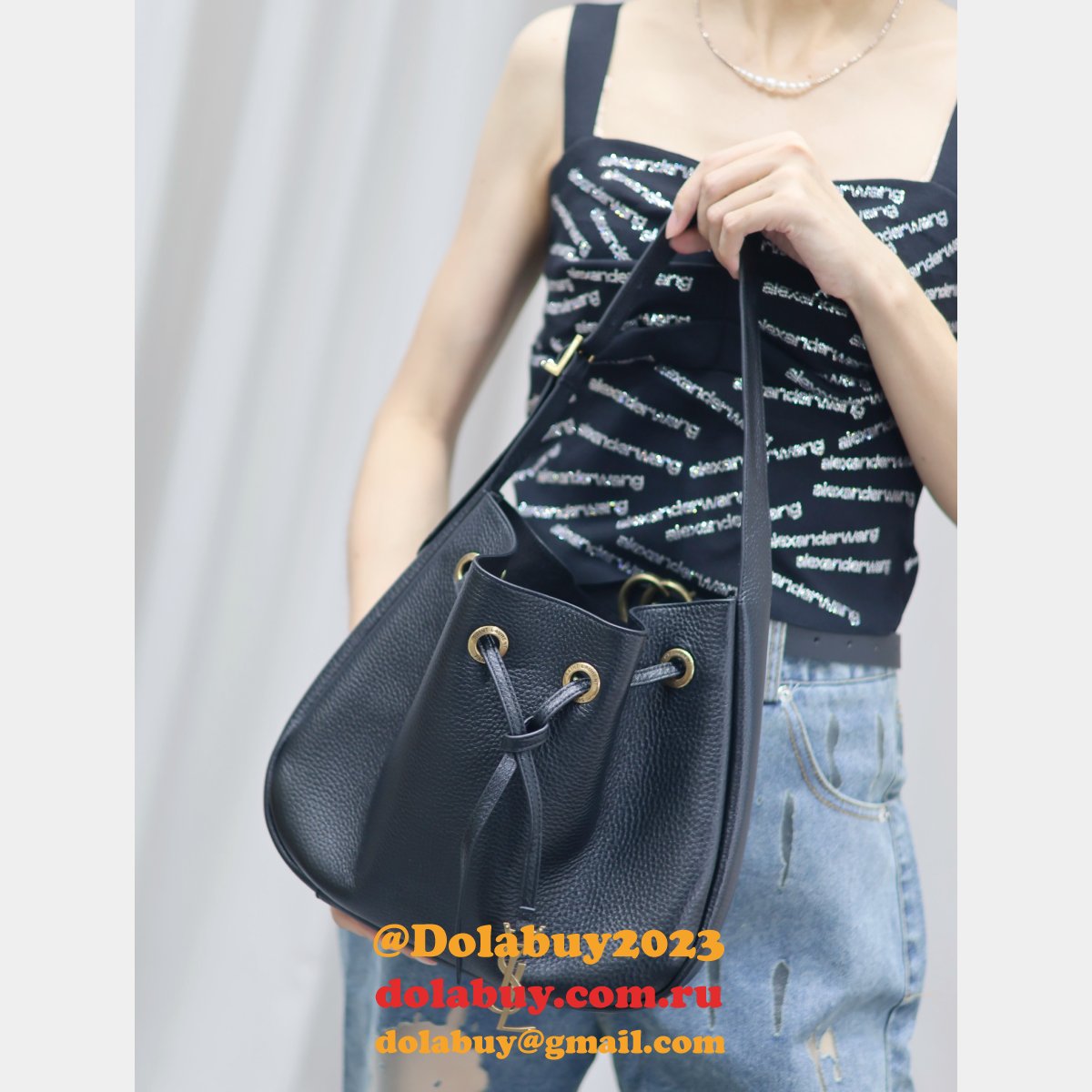 Saint Laurent 796626 Black Hobo Replica Inspired Online Store
