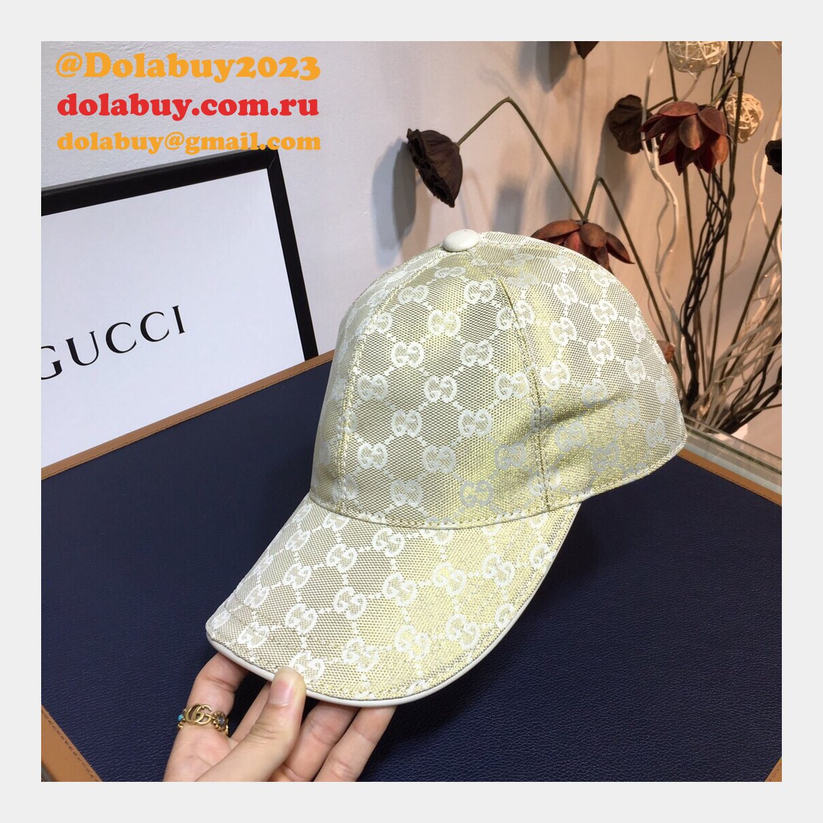 replica G*u*i cowhide leather adjustment strap hats