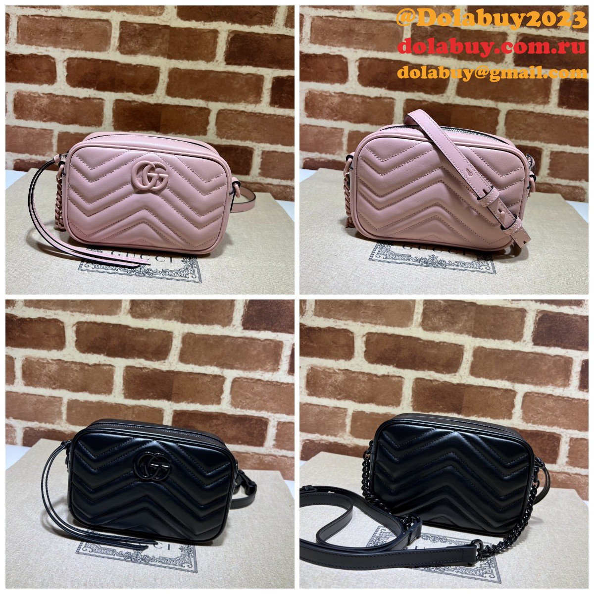 designer G*u*i luxury camera 634936 gg marmont mini shoulder black bag