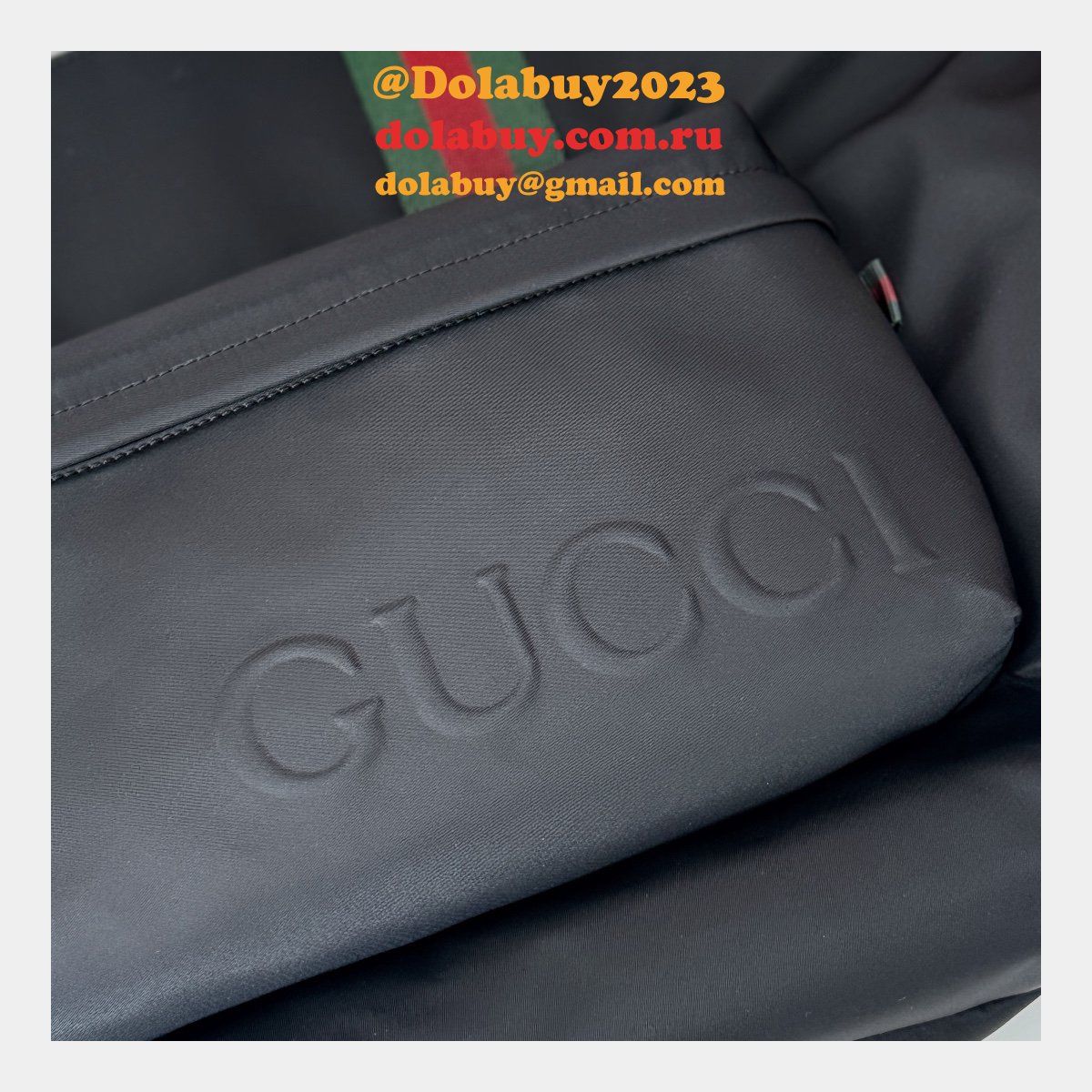 replica G*u*i 7 star 802172 tote bag black nylon