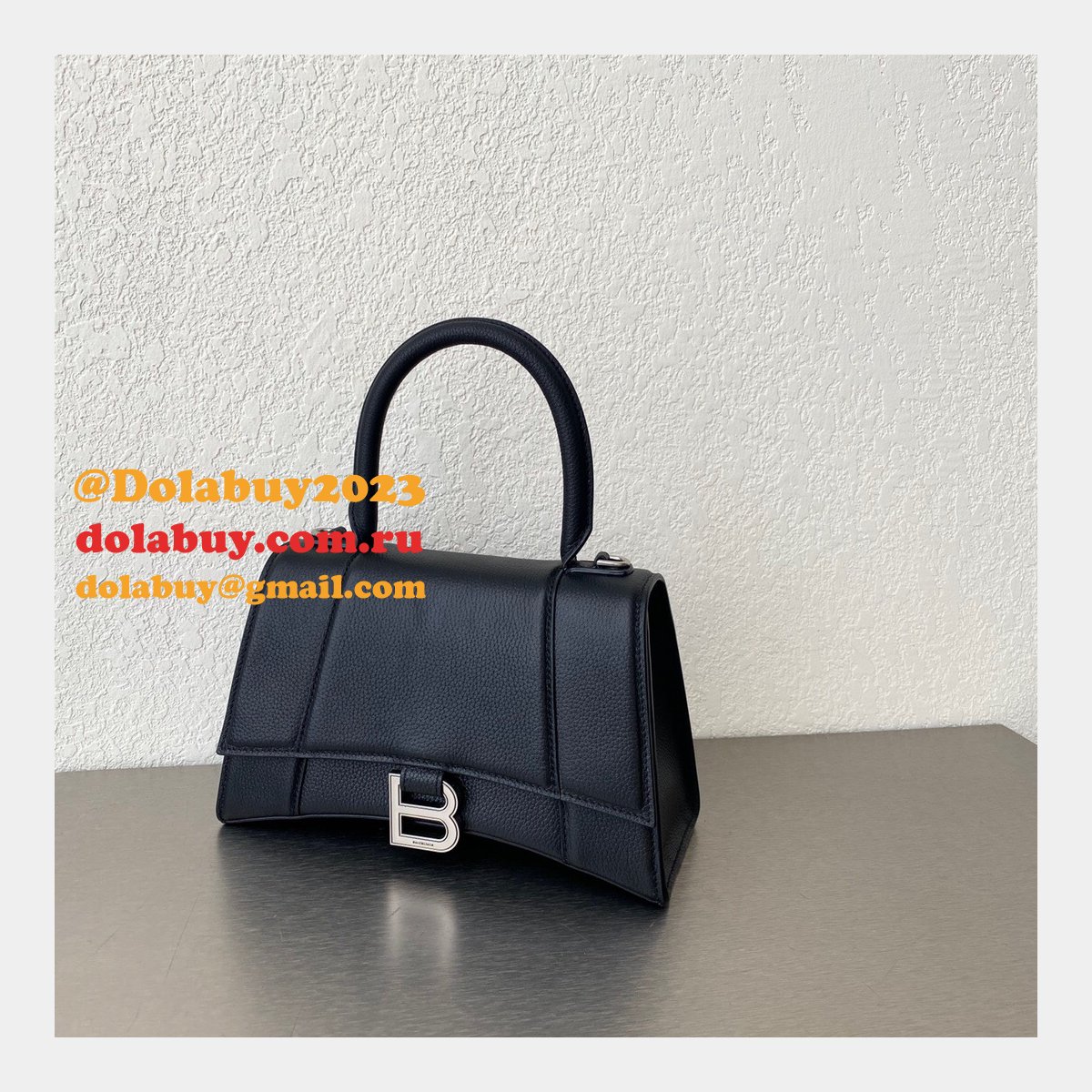 The Best Affordable Balenciaga Knock off Lychee Pattern Hourglass 19/23cm Bag