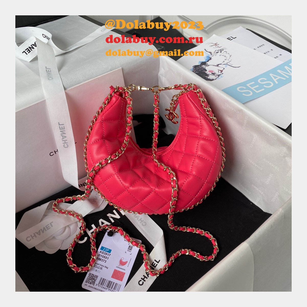 We Sale High-quality Fake AS3917 Lambskin Hobo Bag