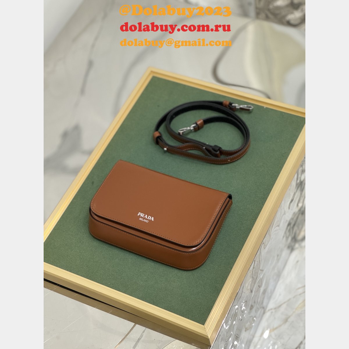 Black Brushed Shoulder Strap Prada 2VD061 Replica Designer Bag