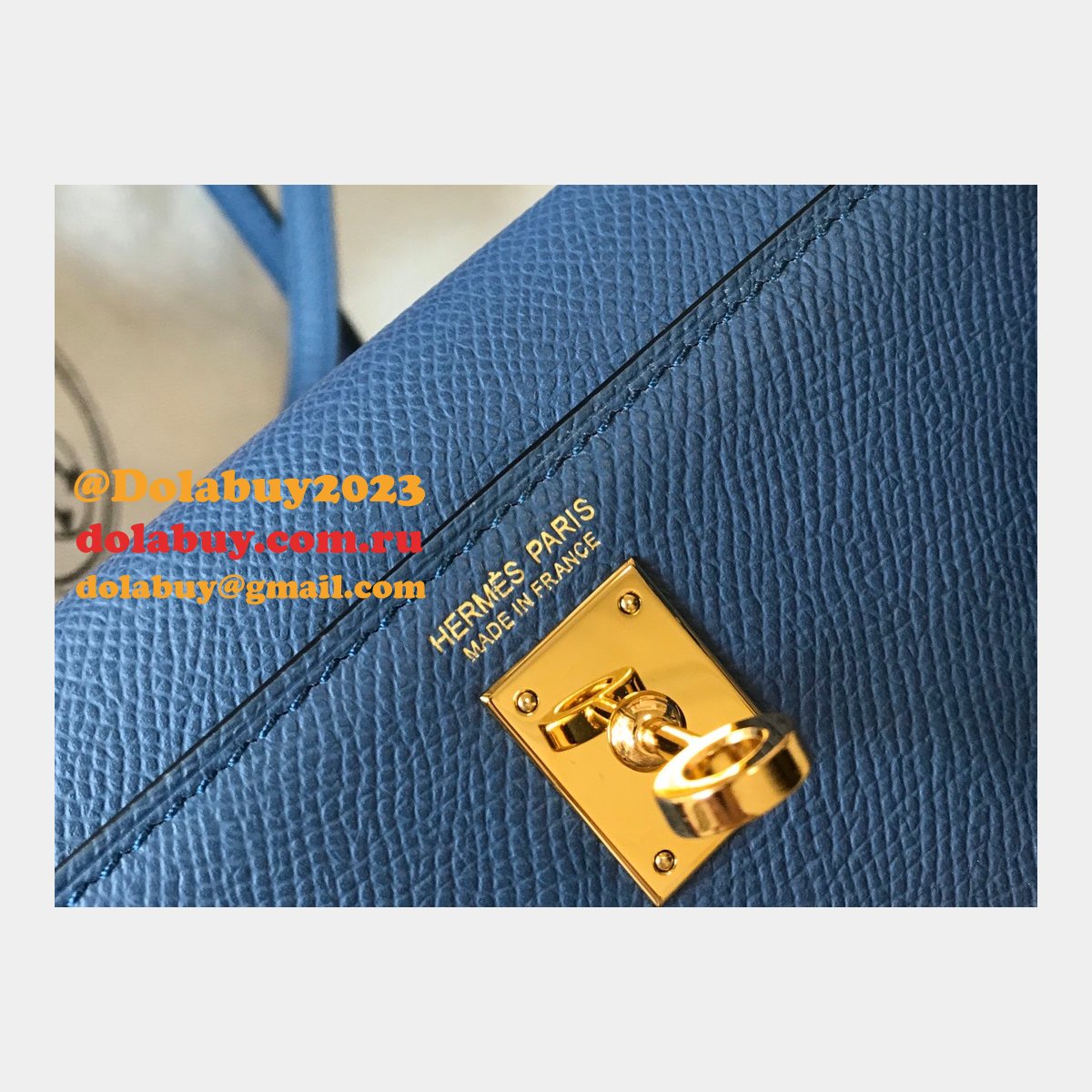 Hermes Blue Mini Kelly Replica Handbag Epsom leather